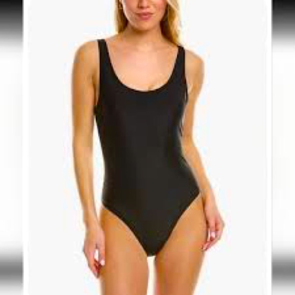 Nicole Miller Studio 1 PC Black Swimsuit w/Scoop Back, NWT, Sz M